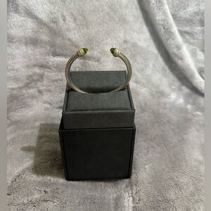 David Yurman Cable Bracelet with Peridot and Gold